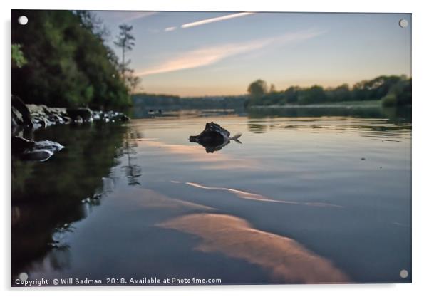 A Feather on a Rock Chard Reservoir Somerset Acrylic by Will Badman