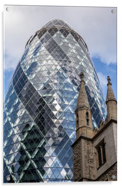 The Gherkin Acrylic by David Belcher