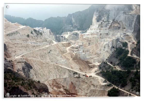 Marble quarry, Carrara, Italy. Acrylic by Judith Flacke