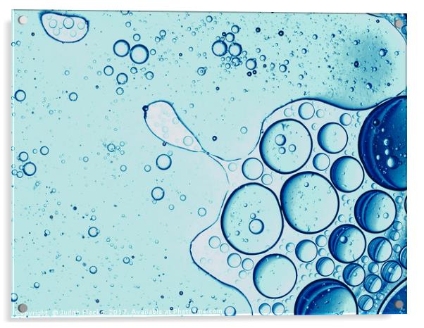 A micro world - blue bubbles Acrylic by Judith Flacke