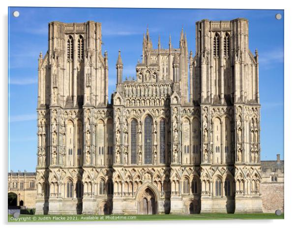 Wells Cathedral, Somerset, England.  Acrylic by Judith Flacke