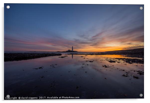 November Sunrise at St Marys Island Acrylic by david siggens