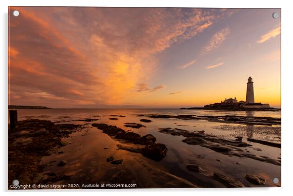 St marys sunrise with Blyth Big sky Acrylic by david siggens