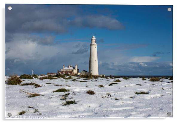 St marys winter scene Acrylic by david siggens