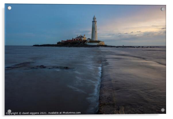 St Marys lighthouse long exposure Acrylic by david siggens