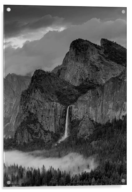Bridalveil Falls and Mist  Acrylic by Ken Mills