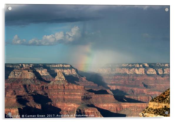 Rainbow over the Grand Canyon National Park  Acrylic by Carmen Green