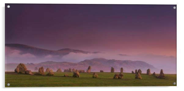 Evening falls on Castlerigg stone circle Acrylic by Peter Scott