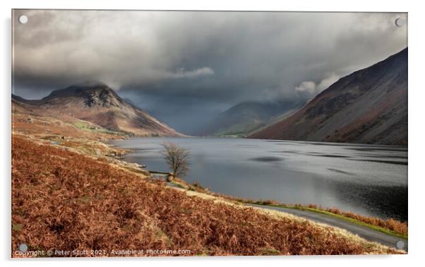 Stormy skies at Wastwater Acrylic by Peter Scott
