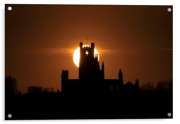 Sunset behind Ely Cathedral, 17th April 2021 Acrylic by Andrew Sharpe