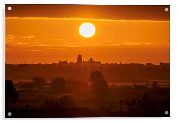 Sunrise over Ely Cathedral, 18th May 2021 Acrylic by Andrew Sharpe