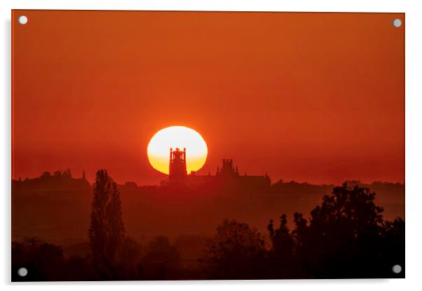Sunrise over Ely Cathedral, 29th May 2021 Acrylic by Andrew Sharpe