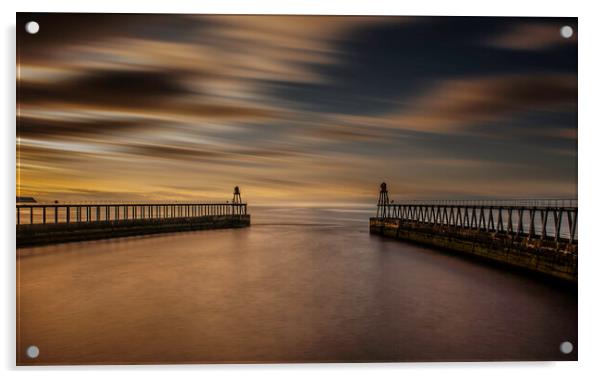 Whitby Harbour, North Yorkshire Coast Acrylic by Andrew Sharpe