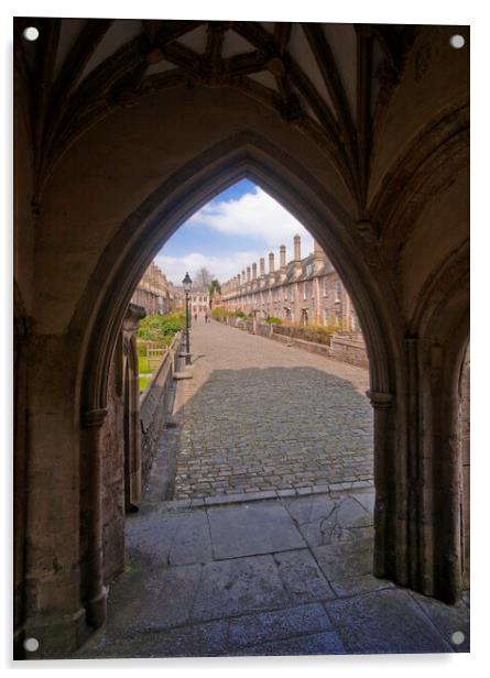 Vicars' Close, Wells Acrylic by Andrew Sharpe