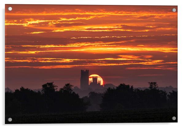 Sunrise over Ely Cathedral, 16th September 2021 Acrylic by Andrew Sharpe