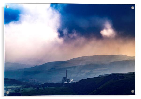 Hope Valley cement works, Peak District Acrylic by Andrew Sharpe