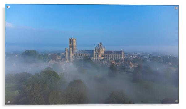 Misty morning in Ely, 9th October 2021 Acrylic by Andrew Sharpe