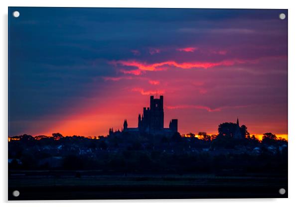 Dawn over Ely Cathedral, 23rd October 2021 Acrylic by Andrew Sharpe