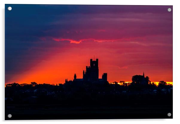 Dawn over Ely Cathedral, 23rd October 2021 Acrylic by Andrew Sharpe