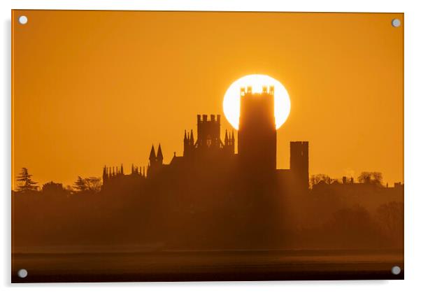 Sunrise behind Ely Cathedral, 30th January 2020 Acrylic by Andrew Sharpe