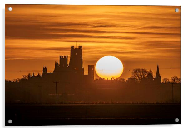 Dawn over Ely, 5th February 2022 Acrylic by Andrew Sharpe