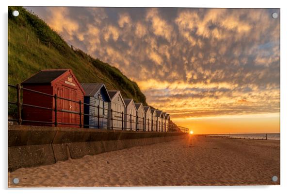 Sunset over Mundesley, Norfolk, 19th June 2022 Acrylic by Andrew Sharpe