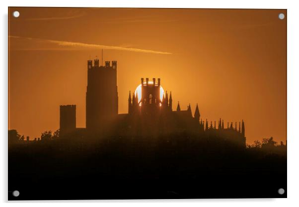 Sunset behind Ely Cathedral, 13th July 2022 Acrylic by Andrew Sharpe