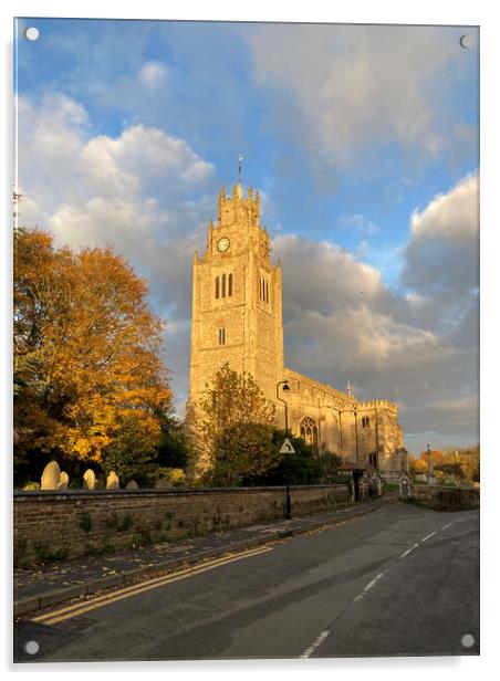 Sutton church in late afternoon sunshine Acrylic by Andrew Sharpe