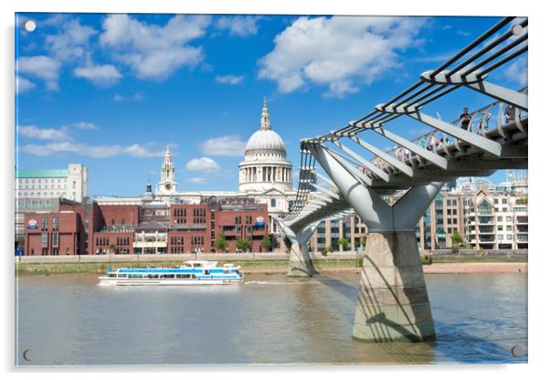 The London Millennium Footbridge Acrylic by Andrew Sharpe