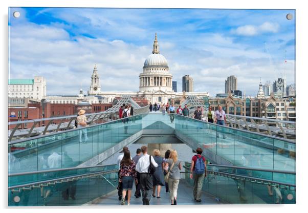 The London Millennium Footbridge Acrylic by Andrew Sharpe