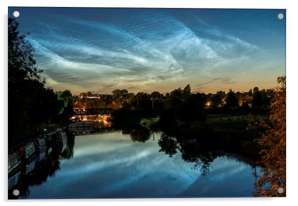 Noctilucent cloud over the River Great Ouse, Ely,  Acrylic by Andrew Sharpe