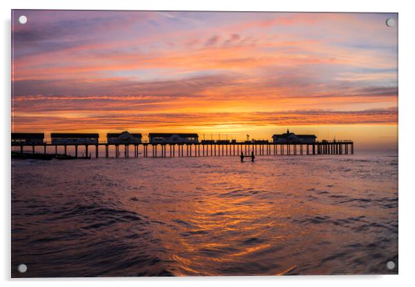 Dawn over Southwold Pier, 10th June 2017 Acrylic by Andrew Sharpe
