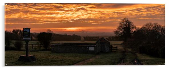 Dawn over Ely, 23rd February 2021 Acrylic by Andrew Sharpe