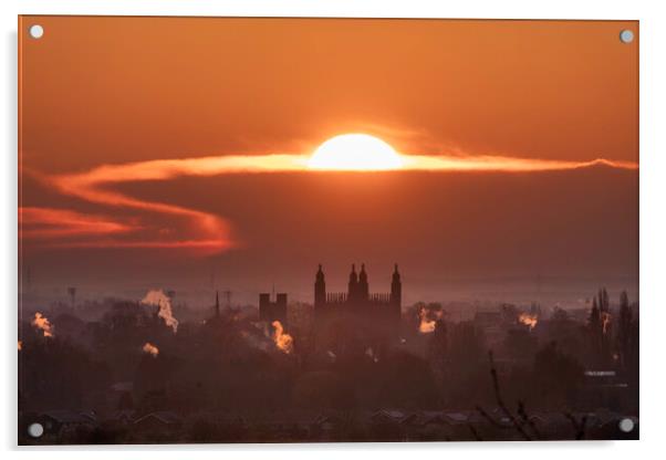 Sunrise over Cambridge, 12th April 2021 Acrylic by Andrew Sharpe