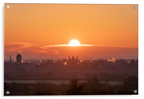 Sunrise over Cambridge, 12th April 2021 Acrylic by Andrew Sharpe