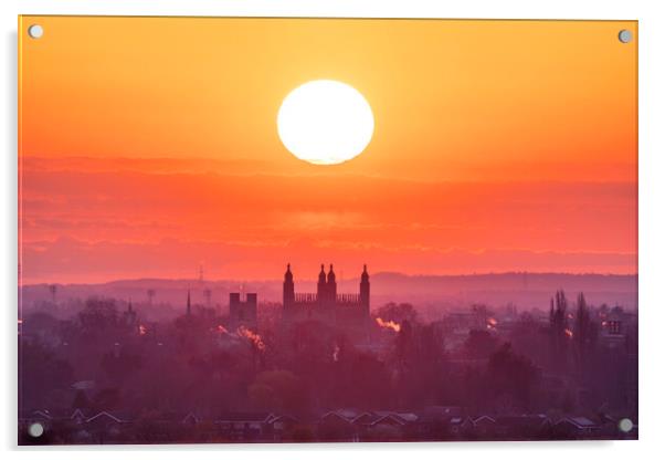 Sunrise over Cambridge, 13th April 2021 Acrylic by Andrew Sharpe