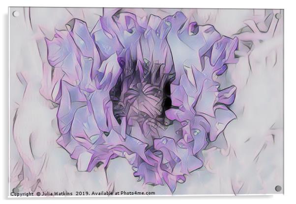 Poppy in Pastel Lilac Acrylic by Julia Watkins