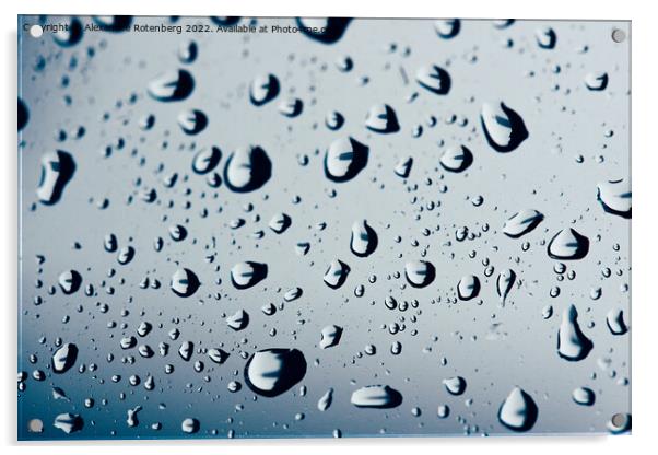 Water droplets on car window glass Acrylic by Alexandre Rotenberg