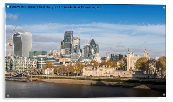 Tower of London and City of London  Acrylic by Alexandre Rotenberg