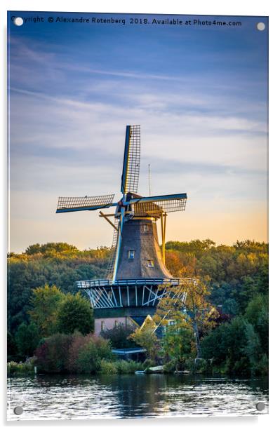 Dutch Windmill at sunrise Acrylic by Alexandre Rotenberg