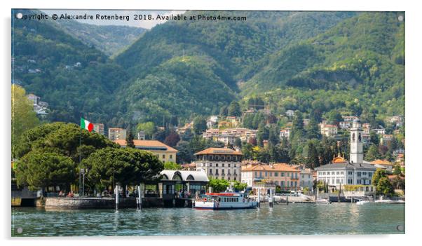 Italian village on Lake Como Acrylic by Alexandre Rotenberg