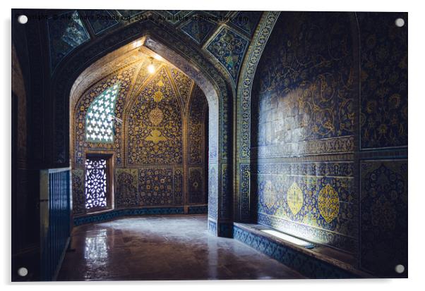 Mysterious Corridor in Persian Mosque Acrylic by Alexandre Rotenberg