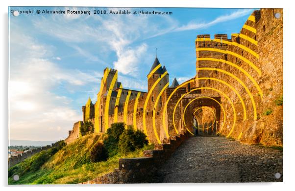 Carcassonne's Citadel, France Acrylic by Alexandre Rotenberg