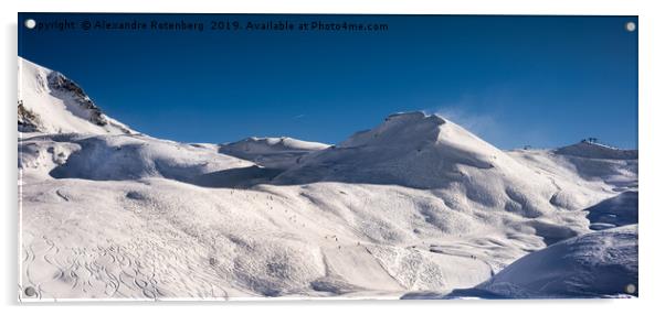 Winter landscape - Panorama of the ski resort Acrylic by Alexandre Rotenberg