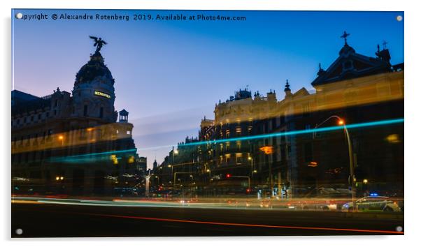 Madrid, Spain long exposure Acrylic by Alexandre Rotenberg