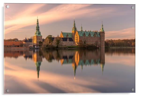 Frederiksborg Castle, Denmark.  Acrylic by Daniel Farrington