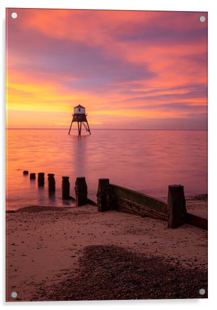 Dovercourt Lighthouse Acrylic by Daniel Farrington
