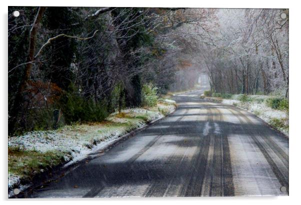 Frosty Roads Acrylic by Kelly Bailey