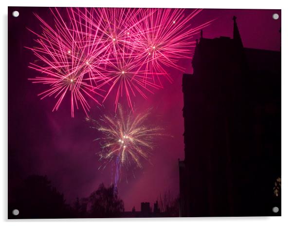 Ely Fireworks Acrylic by Kelly Bailey