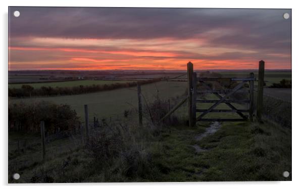 Gate to Devil's dyke Acrylic by Kelly Bailey